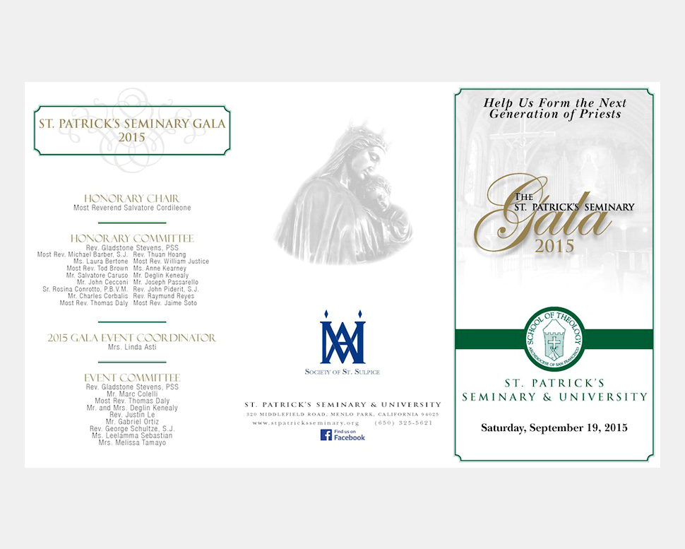 2015 St. Patrick’s Seminary Annual Gala Invitation