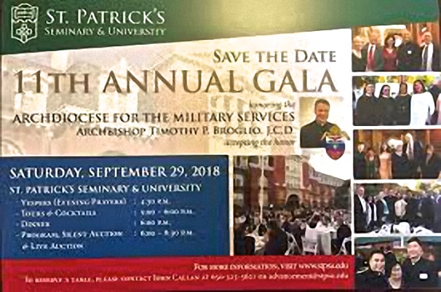 2018 St. Patrick's Seminary Annual Gala Flyer